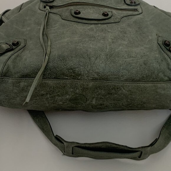 Balenciaga City Bag Dark Green Olive – Classic Motorcycle Handbag Iconic It Bag - Picture 13 of 16